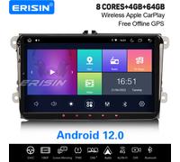 8-Core Android 12 64GB Car Stereo For VW Caddy Golf 5/6 Passat Jetta Skoda SEAT DAB+ Satnav WiFi CarPlay