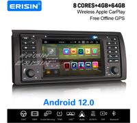 8-Core Android 12 Car Stereo BMW X5 E53 DAB+ Satnav Bluetooth CarPlay 64GB WiFi DVR OBD2 DSP IPS