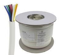 kenable 8 Core CCA Signal Cable for Alarm or Intercom Systems 100m White [100 metres]