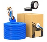 8-Core Gigabit CAT6 Pure Copper Ethernet Cable Bulk 100M/300M, 250MHz High Speed Network Wire for CCTV, Office Wiring, Gaming, Router, Switch and Home Internet Setup(100M (300FT))