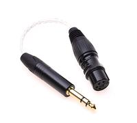 8 Cores Flat Braid Pcocc Silver Plated Cable 1/4 6.35mm Male to 4-pin XLR Female Balanced Hi-end Headphone Audio Adapter