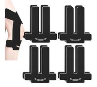 8 Count Kinesiology Tape for Knees, Precut Sports Physio K Tape, Original Cotton Waterproof & Breathable, Latex Free Elastic Kinesiology Athletic Tape for Knee Support and Muscle Pain Relief, Black