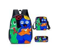 (8, Crossbody Bag) Rainbow Friend Backpack - Rainbow Friends 3-Piece Set, Cartoon Backpack for Elementary School Children, Crossbody Bag
