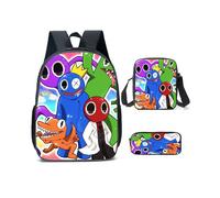 (8, Crossbody Bag) Rainbow Friends Cartoon Backpack Set - 3pc Set with Backpack, Crossbody Bag, and Pencil Case