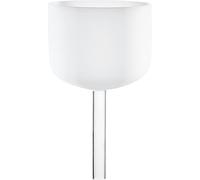 8" Crystal Singing Bowl with Handle, Crown Chakra 432Hz / B4 - White-Frosted Gemstone (Quartz) with Long Resonance - for Sound Healing Therapy, Yoga and Meditation, 2-YEAR WARRANTY