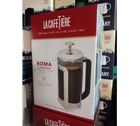 La Cafetière Roma 8 Cup Cafetière, Stainless Steel French Press Coffee Maker, 850ml Heat Resistant Cafetière with Fine-Mesh Filter, Ideal for Loose Tea and Ground Coffee, Dishwasher Safe