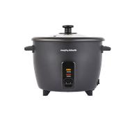 Morphy Richards Rice Cooker, 1.5L, 8 Cups, Compact, Automatic Cooking, User Friendly, Non-stick Aluminum Inner Pot, Glass Lid, Easy Clean, Keep Warm, Includes Steam Tray and Accessories, 471001