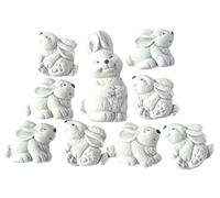 8 Cute Grey Baby Rabbits 1 Grey Mother Rabbit Cupcake Toppers Cake Decorations