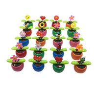8 Cute Solar Power Flip Flower for Car Decoration Swing Dancing Flower Bobblehead Solar Dancing Flowers in Colorful Pots Hippo Garden Statue (Pink, One Size)