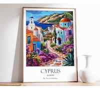 8 Cyprus Print Cyprus Travel Poster Europe Travel Print Europe Decor Europe Gift Art Cyprus Art A4 Poster on Canvas - Wall Art Home Decor Movie Poster Canvas Film Cinema Retro Vintage Cult Classic No