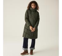 (8, Dark Khaki) Regatta Womens Nurie Longline Hooded Warm Winter Quilted Padded Jacket Coat