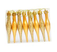 ＡＷＨＡＯ 8 Decorative Christmas Hanging Ornaments, Lightweight And Made of Polypropylene, Suitable for Home, Parties, Weddings And More, Gold