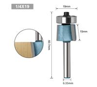 8 Degree Bevel Edging Cutter Router Bit with 6.35mm Shank, Three Edge Milling Cutter for Woodworking, Stainless Steel Blade with ABS Plastic Guard, 1 Pc