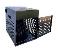 8-Device Tablet Charging Station, Lockable Steel Case for Chromebooks, iPads, Laptops, and 14" Tablets, Secure Storage with 2 Keys, Ideal for Classrooms