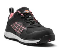 (8) DICKIES Elora Women's Safety Work Shoe Trainers Composite Toe Cap Black & Pink