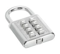 8 Digit Button Combination Padlock, 4 Position Locking Mechanism Push Button Security Digital Lock for Gym Sports Locker Cabinet Toolbox, Silver Tone