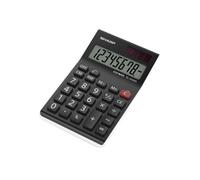 8-Digit Calculator Black Sharp EL310AN Semi-Desktop LCD Display Dual Powered