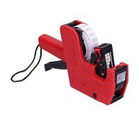 8 Digits Price Label Pricing Price Tag Gun, Label Gun Price Tag, Label Standard Retail Tag Attacher Ink Red with 10pcs White Red Lines Sticker Labels