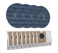8 Dust Bags and 4 Mop Cloths for Eufy C20 | 4 microfiber mop pads, 8 dust bags, seamless fit, easy install, deep cleaning action
