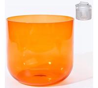 8" E Cosmic Light Quartz Crystal Singing Bowl, Colored Alchemy Crown Chakra Singing Bowl for Sound Healing Yoga Meditation, Sound Bowl with Heavy Duty Carrying Case, Suede Mallet & O-Ring(432Hz,With c