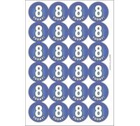 8 Eight Today Eighth 8th Birthday Circular Matt Paper Stickers A4 Sheet of 24 (Each Sticker is 45mm Diameter)
