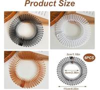 8 Elastic Wavy Hair Bands, Retro Styling In The 1990S, Flexible Comb Design, Four-Color Combination, Female Hair Accessories.