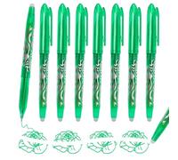 8 Erasable Pens Rub Out Pens, 0.5mm Erasable Gel Pen with Eraser on the End - Green Ink Eraser Pen, Handwriting WritingPen for Kids Adult School Office Supplies Stationary