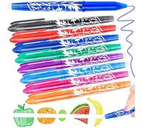 8 Erasable Pens Rub Out Pens, Coloured Eraser Pen with Rubber, Erasable Gel Pens with Rubbers on the End, Cool Friction Pen that Rub Out for Writing Stationary Office School Supplies Gifts for Teacher