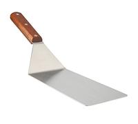 8” Extra-Large Sturdy Stainless Steel Spatula Hamburger Turner with Strong Wooden Handle - Professional Commercial Food Flipper Scraper for Grilling Cooking, Baking for Your Flat Top Restaurants