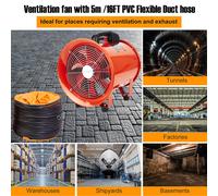 (8" Fan & Duct) Portable Ventilator Axial Blower Workshop Extractor Fan