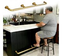 8 Foot 6/7/9/10/12/14/16 ft Gold Foot Railing for Bar, Heavy Duty Footrest Rail - Outsider/Inside Use, Restaurants Kitchen Pubs Foot Rest Rod Railing(Gold,12.5ft/381cm)