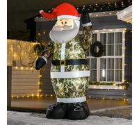 8 Foot Christmas Inflatable Santa Claus in Camouflage Lighted Blow Up Decoration