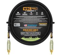 8 Foot - WBC-PRO-Quad Ultra-Silent, Ultra-Flexible, Star-Quad Center-Channel, Subwoofer Cable with Amphenol ACPR-SWH Die-Cast, Gold Plated RCA Connectors & Black Tweed Jacket - Directional Design