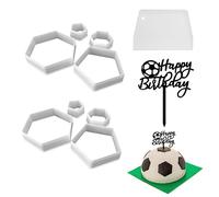 8 Football Pattern Molds, 1 Cream Scraper, 1 Plastic Football Insert, Football Cookie Molds, Cake Football Decorations, Fondant Cookie Molds, DIY Baking Tools for Birthday Parties