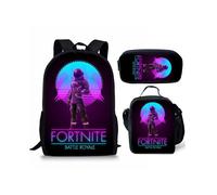 (8) Fortnite Game School Bag Backpack Lunch Bag Pencil Case 3PCS