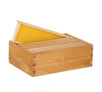 8 Frame Medium Super Box for Honey Bee Hives Beeswax Coated Beehive Super Box with Frames and Foundations