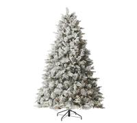 8 ft Pre-Lit Snow Flocked Artificial Christmas Tree with 600 LEDs & 8 Light Functions
