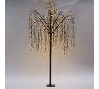 8 FT Willow Tree 800 LED Warm White Lights with Metal Square Base 180cm Christmas Garden Ornaments for Home Xmas Display Decoration Indoor / Outdoor… Black