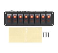 8 Gang Rocker Switch Panel LED Backlit On Off Switch Waterproof Overload Protection Pre Wire Compatible With Car RV Marine(red)