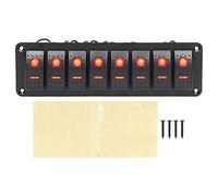 8 Gang Rocker Switch Panel, Rocker Switch Panel, Marine Switch Panel for Headlights, Fog Lights, Side Lights, Car Refrigerators (Red)