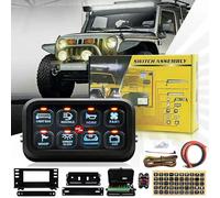 8 Gang Switch Panel 12V/24V, Universal Circuit Control Relay System Smart Switch Panel Kit with Dimmable Touch Switch Panels RGB Seven Color for Car Truck SUV Motorhome Boat RZR