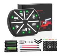 8 Gang Switch Panel, Remote Control Slim Touch Control Panel Box, Universal Power System, Circuit Control Relay System For Car, Max 80A(Green)