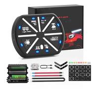 8 Gang Switch Panel, Remote Control Slim Touch Control Panel Box, Universal Power System, Circuit Control Relay System For Car, Max 80A(Blue)