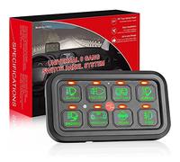 8 Gang Switch Panel, Universal Circuit Control Box Relay System, With Fuses Harness Stickers, For Truck ATV UTV Car Boat Marine