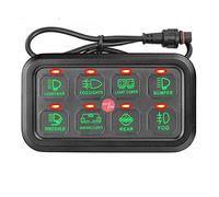 8 Gang Switch Panel, Universal Touch Switch Box, Circuit Control Box, Switch Pod Electronic Relay System, Automatic Dimmable, For Truck ATV UTV Wrangler