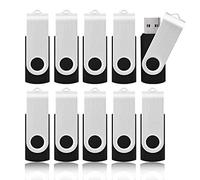 8 GB USB Stick 10Pack, KOOTION Bulk USB Flash Drive Swivel 8 GB Memory Stick Pen Drive Thumb Drive Jump Drive Computer Data Storage (10Pack Black)
