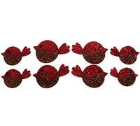 8 Glitter 3.5cm Christmas Robin Self Adhesive Paper Stickers for Papercrafts