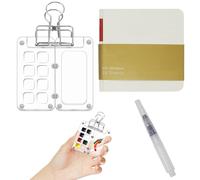 8 Grid Pocket Artist Watercolor Palette, Transparent Magnetic Portable Sketchable Set With Clip for Travel, Students, Painters, Artists Supplies