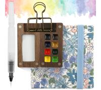 8 Grid Wooden Travel Paint Palette Mini Portable Watercolor Palette Pocket Artist Watercolour with Clip 12 Color Paint Wooden Grid Paint Box Sketchbook Palette for Water Color Paint (8 grid)