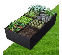 8 Grids Fabric Raised Beds for Garden, 128 Gallon Plant Grow Bags, Large Rectangle Planters Outdoor, Durable Gardening Planting Container Veg Planter for Flowers Fruits Vegetables Herbs (180x90x30CM)
